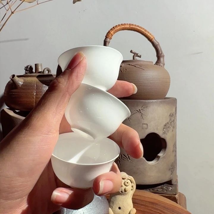 潮州超薄胎骨瓷玉兰杯3个