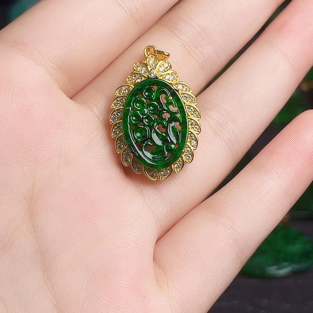 颈饰银S925镶嵌翡翠多样性