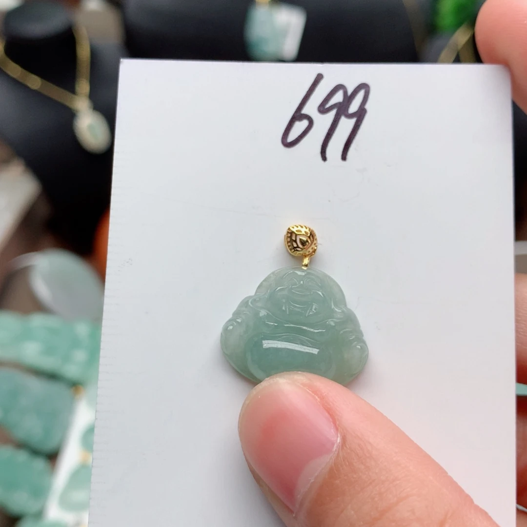 翡翠颈饰银S925镀金镶嵌⑧*菲吊坠