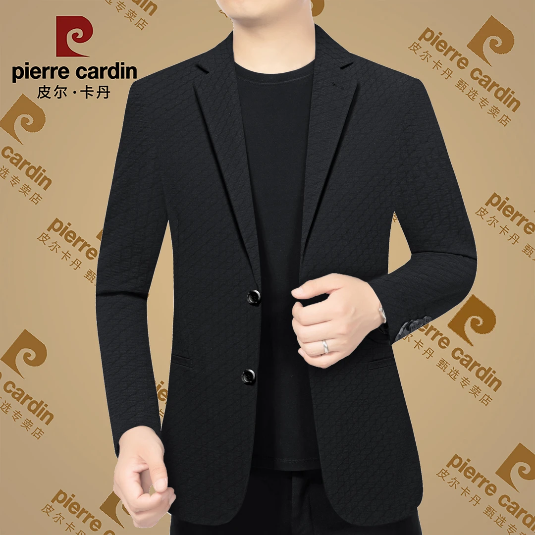 皮尔卡丹正品春秋季新款高档男士休闲商务西服外套中年韩版西装男
