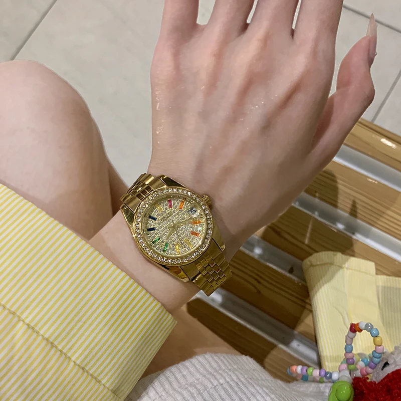 A6满天星手表女士女款镶钻时尚轻奢防水腕表