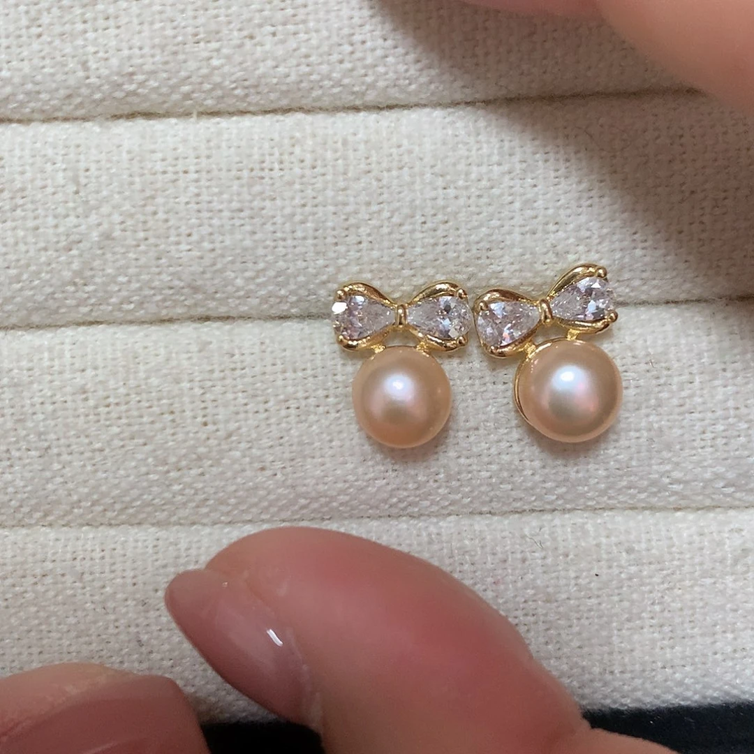 淡水珍珠耳饰合金