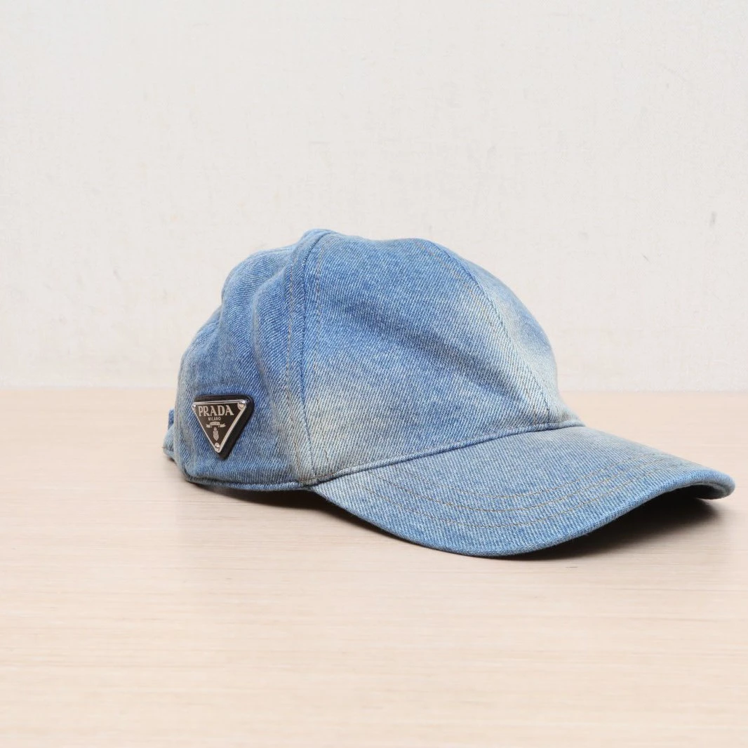 99新 Prada/普拉达 汤/P225071020/牛仔单宁 棒球帽