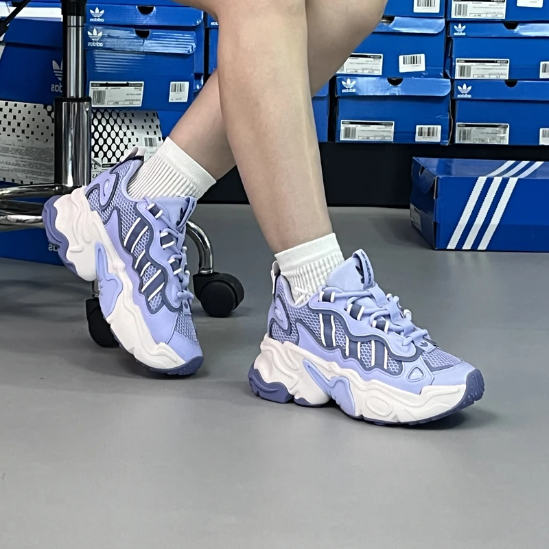 （断码处理）阿迪达斯三叶草女子厚底缓震透气运动休闲老爹鞋IH0837