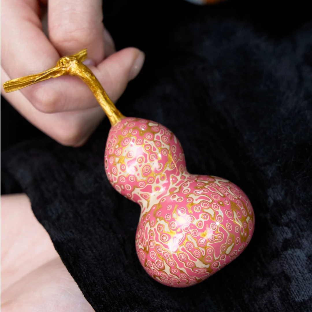 太古大漆粉金犀皮带龙头葫芦车挂挂饰包挂摆件福禄漆器中国风礼品