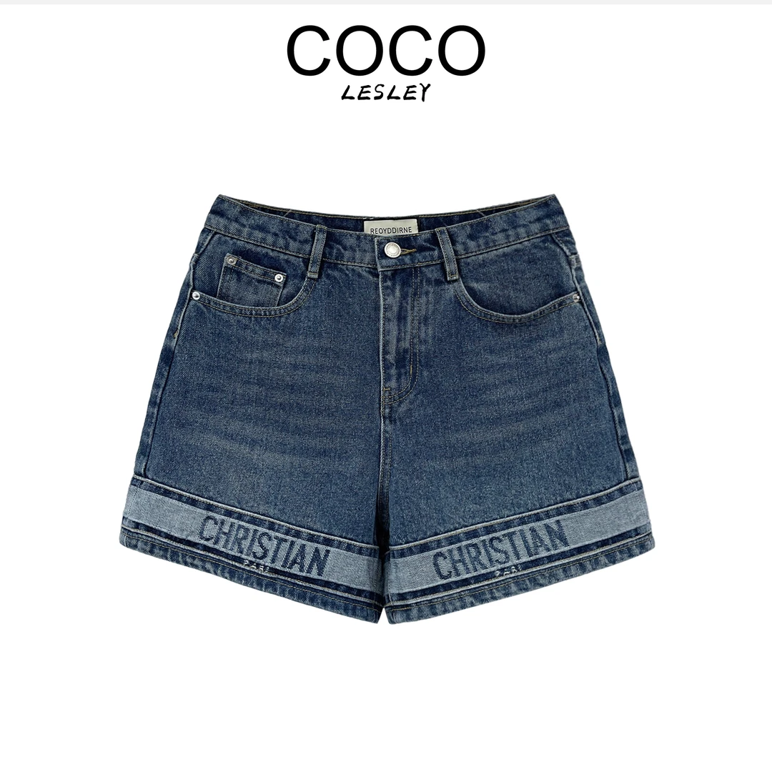 【COCO LESLEY】夏季新款高腰休闲水洗牛仔短裤77706