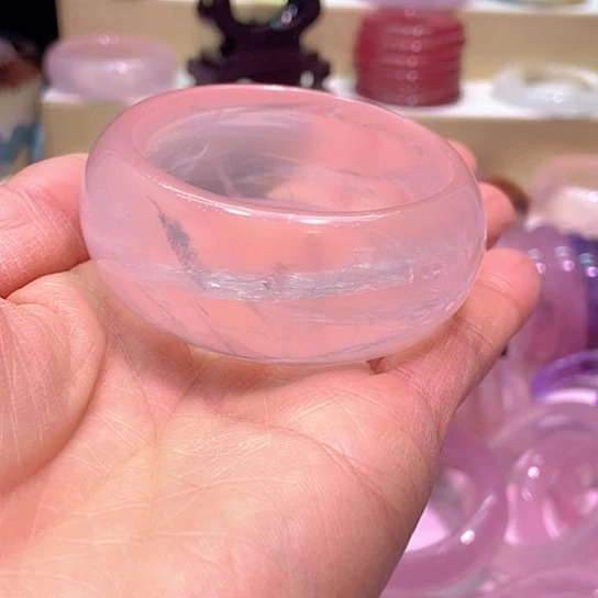 水晶手镯未镶嵌喵*?55圈口