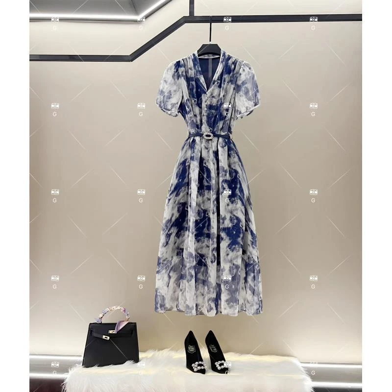 春夏优雅百搭时尚中国风女装连衣裙 GS-57012