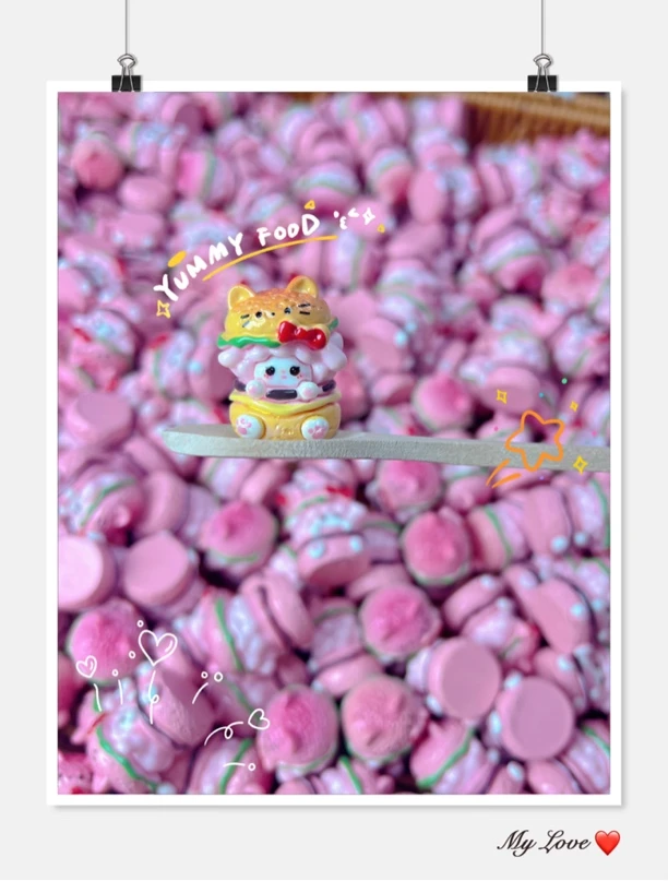 ［笙笙定制］piano小羊汉堡立体手绘树脂配件手工diy手机配件