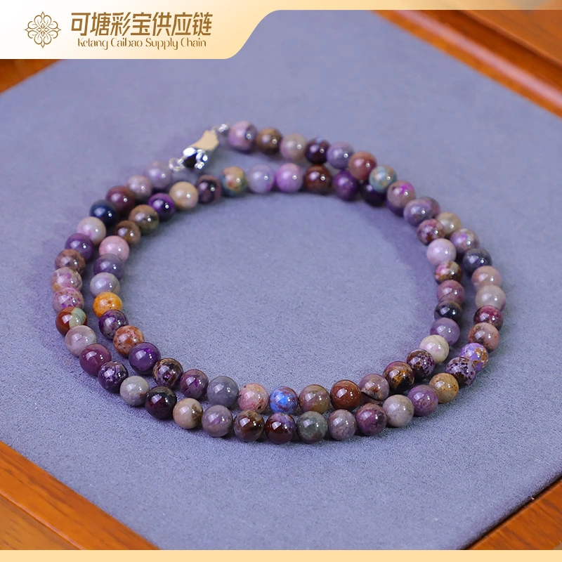南非舒俱来玉化炫彩圆珠项链/多样性发一件