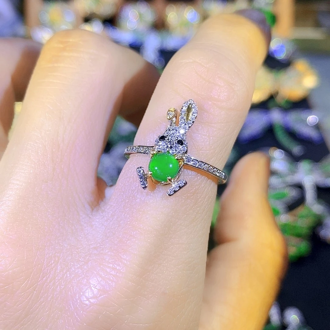 吊坠(不含链)银S925镶嵌翡翠