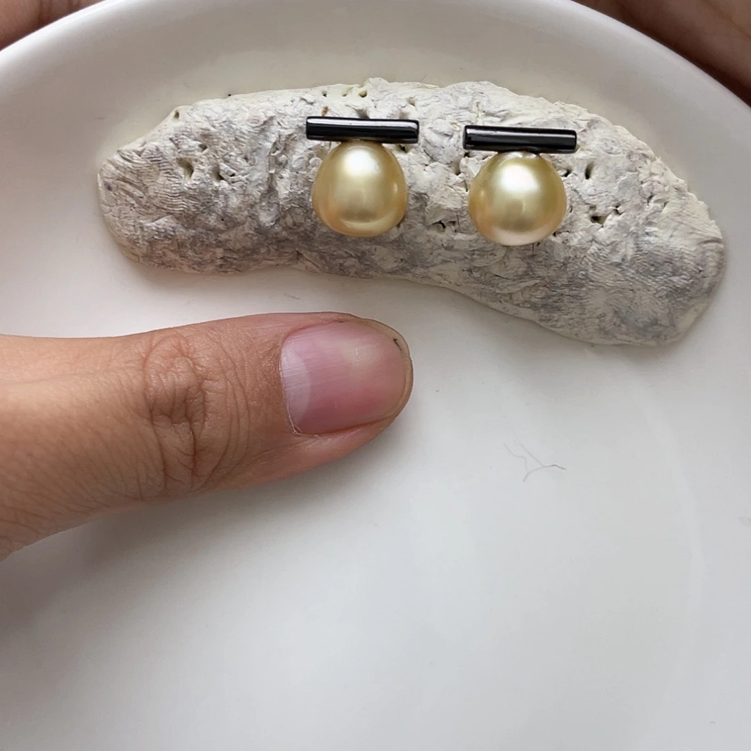 海水珍珠耳饰银S925镶嵌7**0