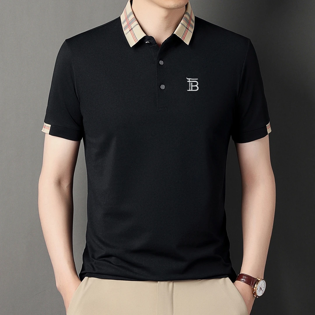 夏季新款英伦轻奢男士T恤衫潮流高档商务休闲百搭时尚薄款POLO衫