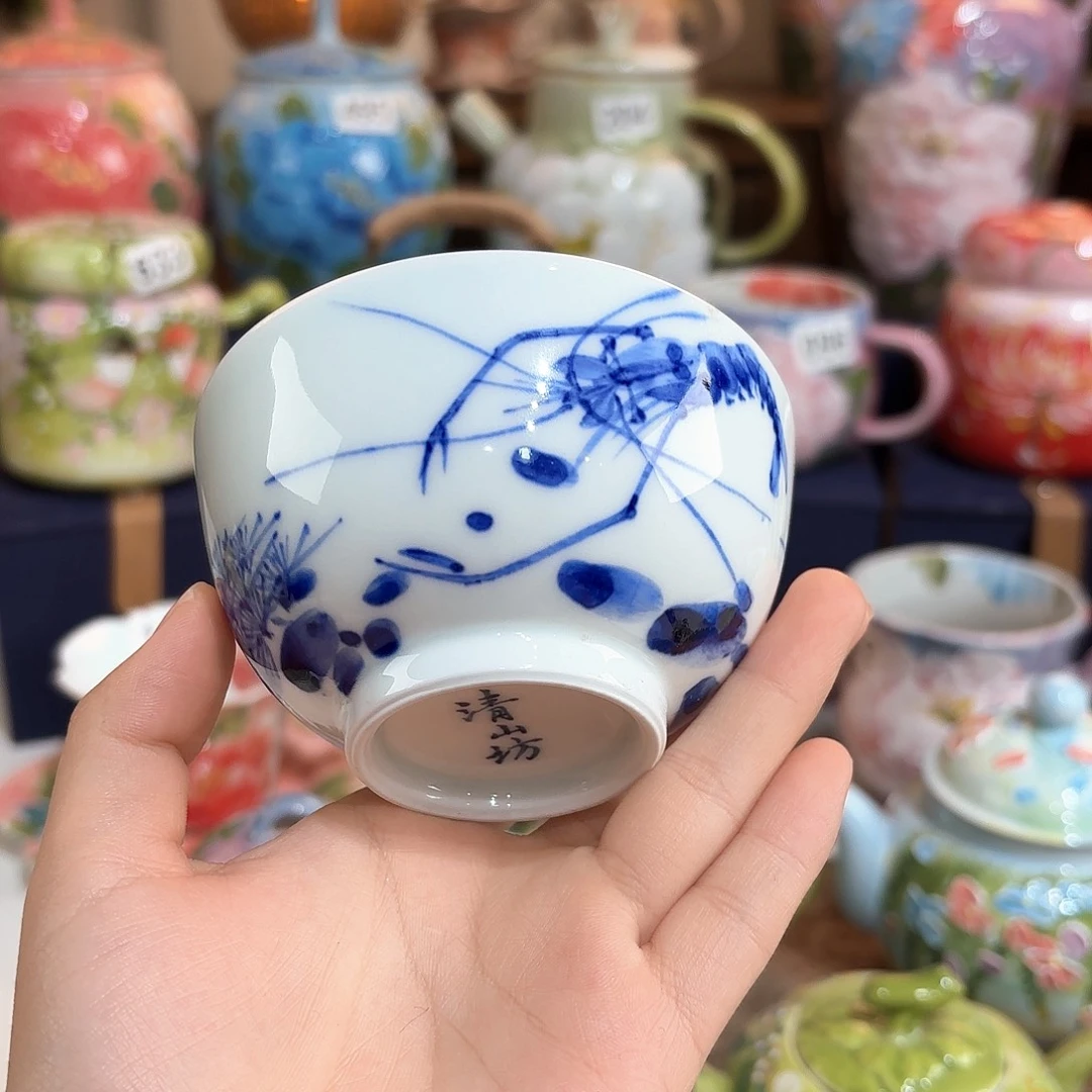 景德镇手绘高温釉下彩陶瓷茶具