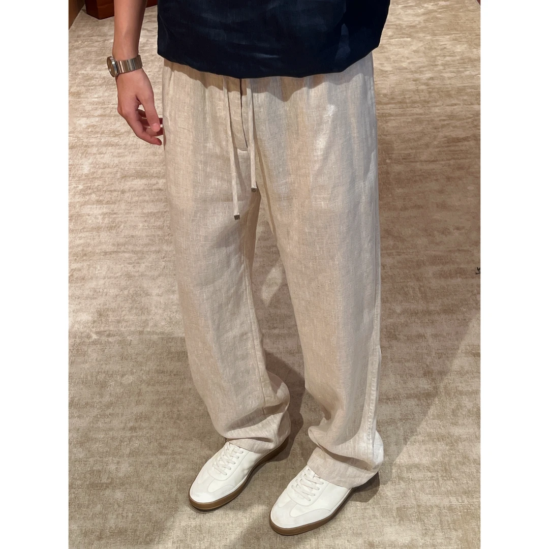 25SS 夏季男士100%亚麻休闲百搭长裤/亚麻短裤KM12222/12276