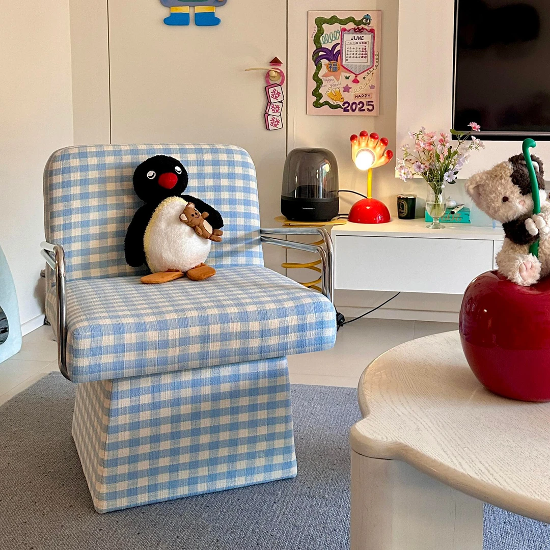 阑珊阁家用可旋转格子沙发椅舒适久坐办公椅休闲懒人沙发电脑椅子