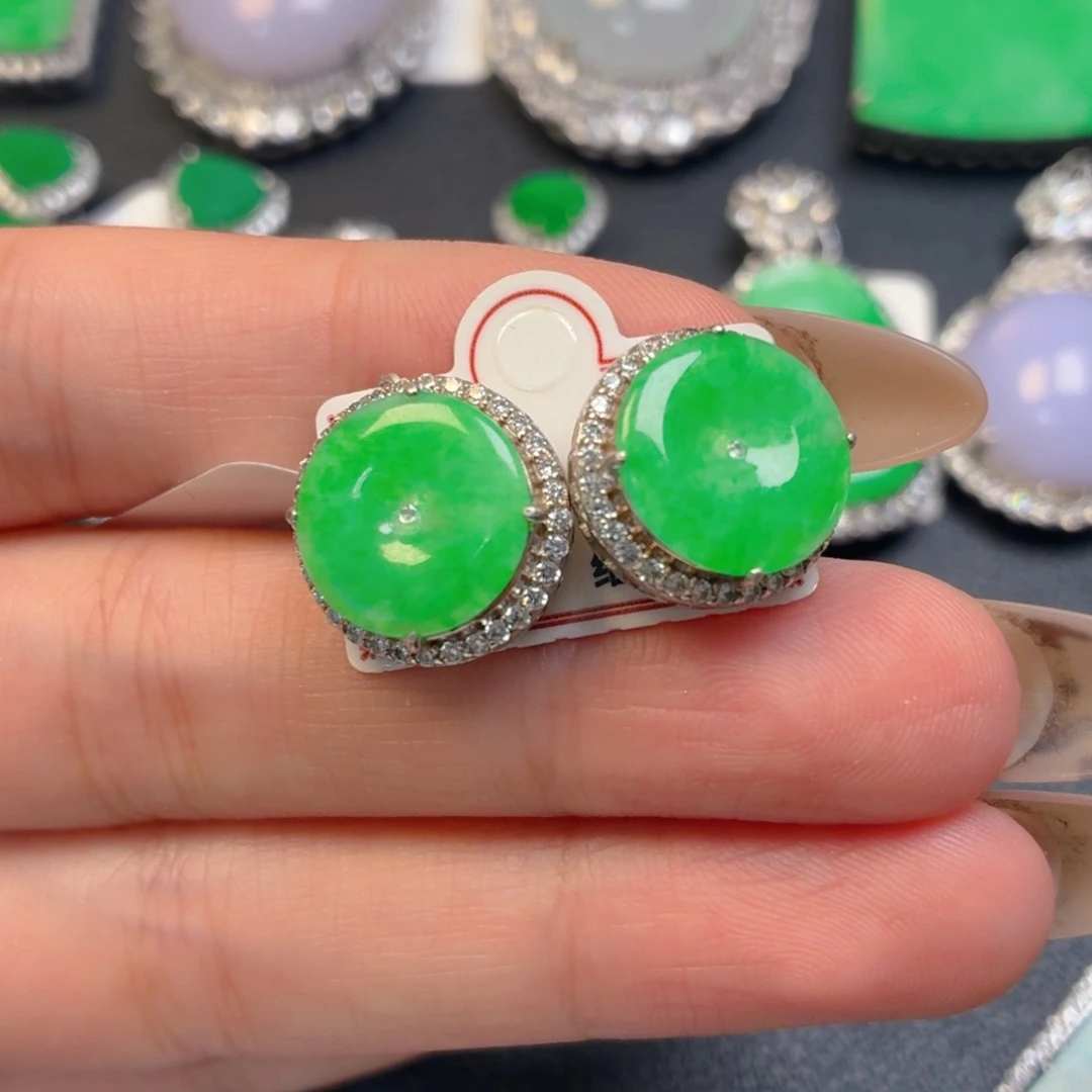 翡翠银S925镶嵌吊坠(不含链)