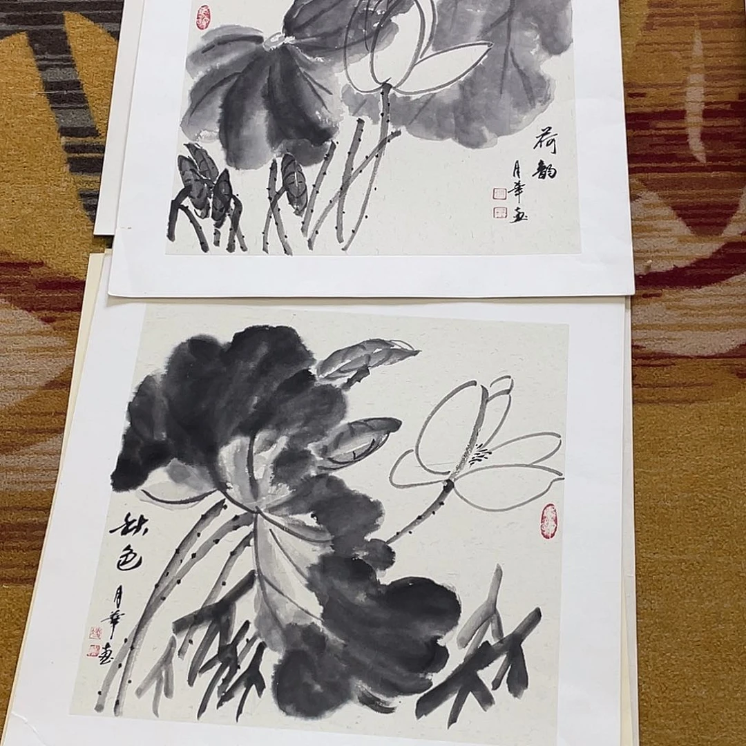 国画鱼绘画作品月华老师两张666
