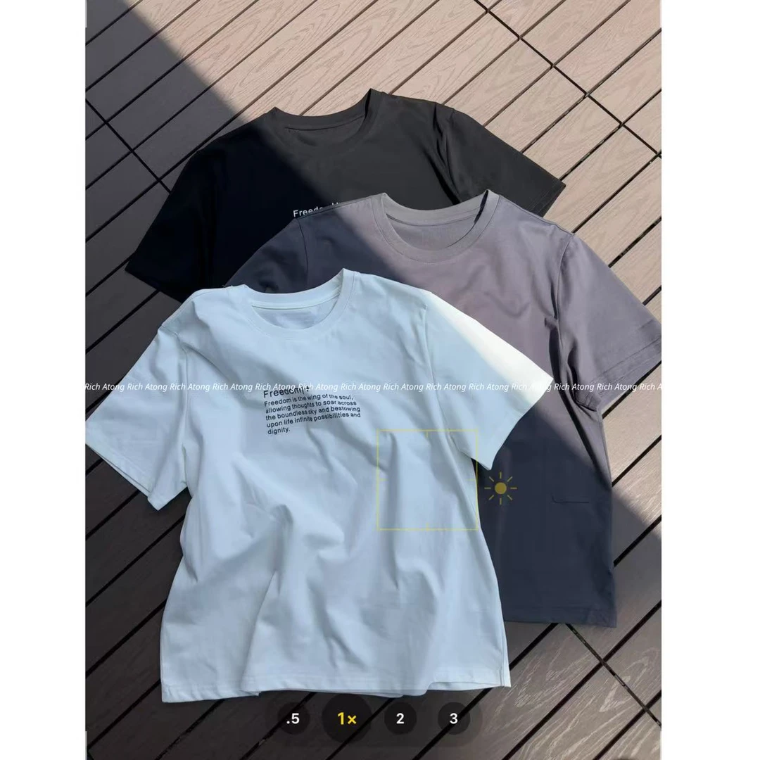 atong/阿彤-【子母T】-2025 高密府绸棉字母短袖0605-22