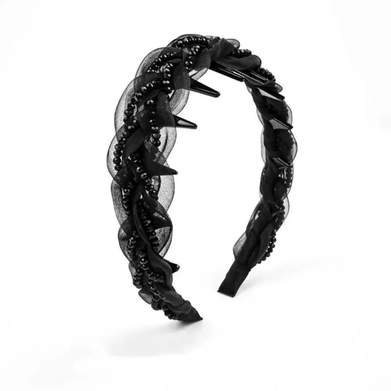 巴黎王妃发箍女升级版宽边麻花辫发捆2025新款防滑高颅顶头箍发饰