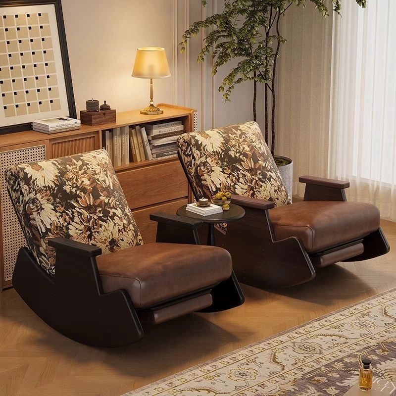 美式复古懒人沙发摇摇椅休闲单人椅美式家用阳台躺椅客厅逍遥椅