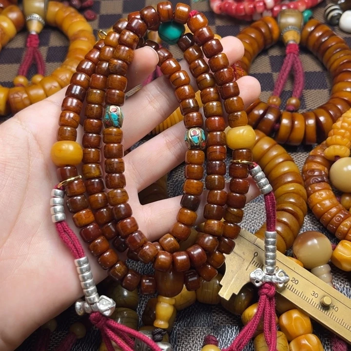 藏区牛牛材质念珠