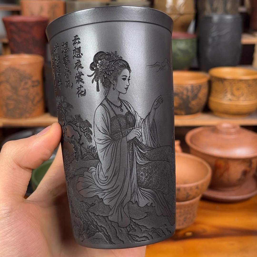 紫砂茶杯宜兴原矿紫砂主人杯