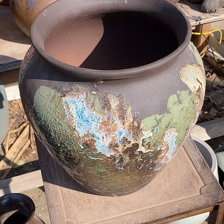 花盆紫砂口21.5高度30.5瑕疵