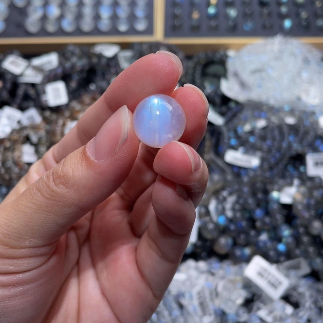 月光石手链未镶嵌M****o蓝月光单珠直径15.2m