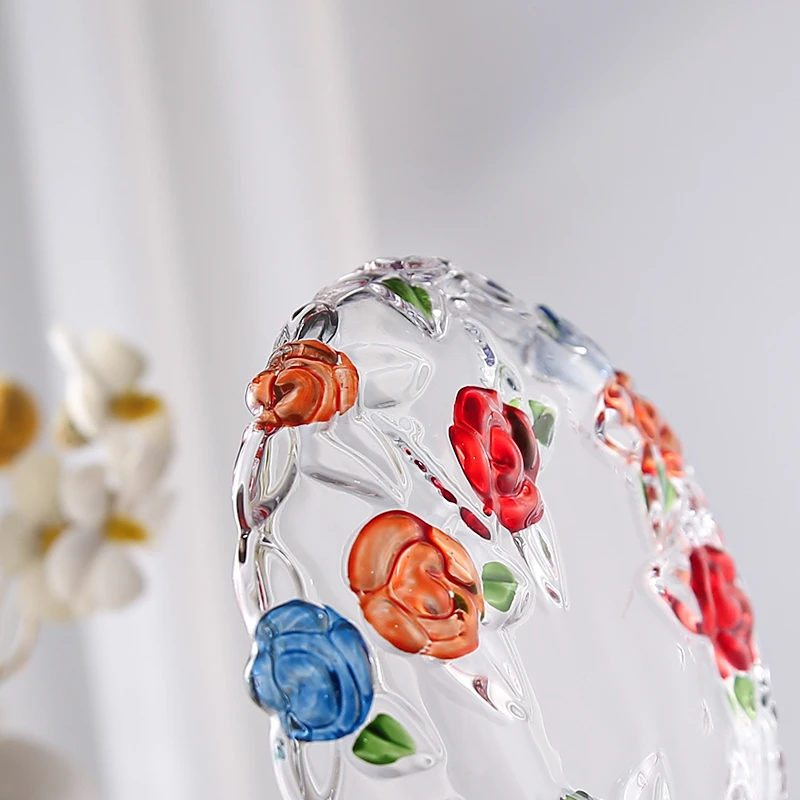 盛瑞堂彩绘浮雕玫瑰小吃碗两只装早餐碗手绘小碗