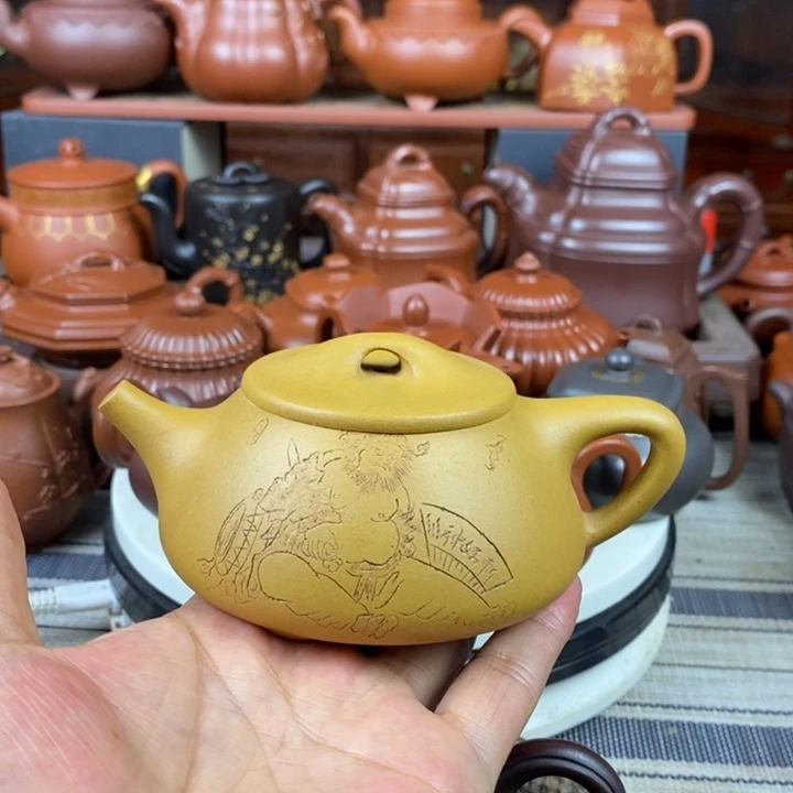 紫砂茶壶满瓢220cc原矿黄金老段特价