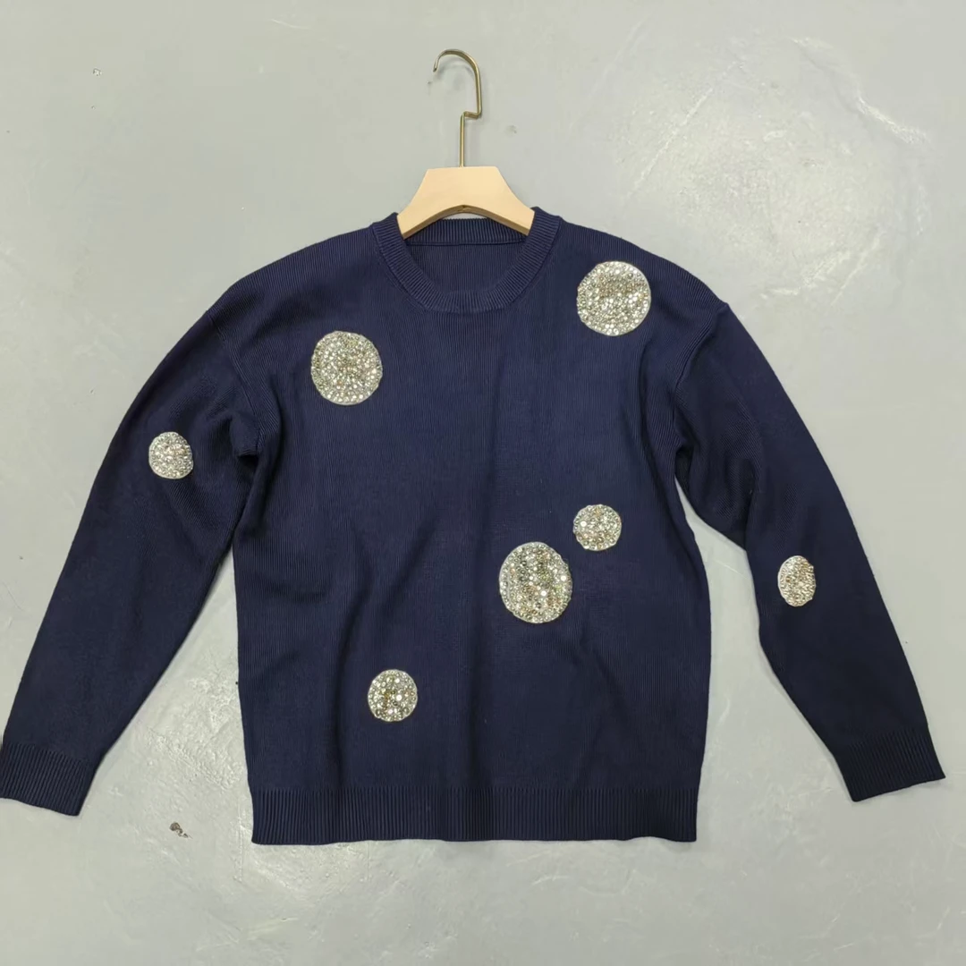 【南油玲姐】藏青色新款针织衫MY1018