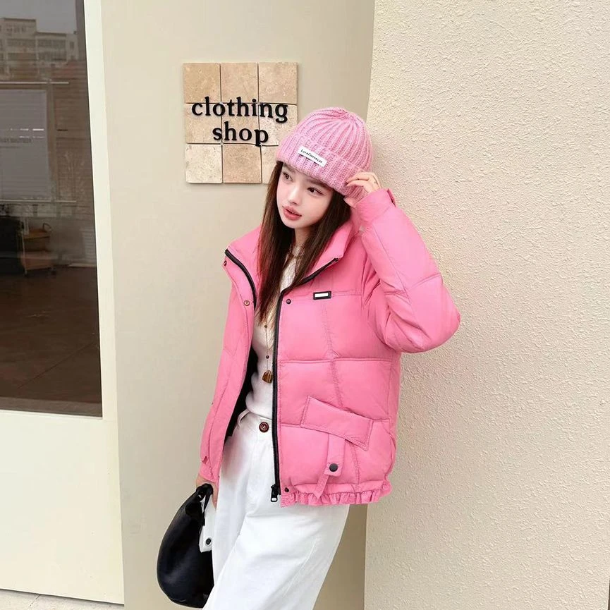 网红气质小个子短款棉服2025冬季新款修身减龄棉袄立领棉衣外套