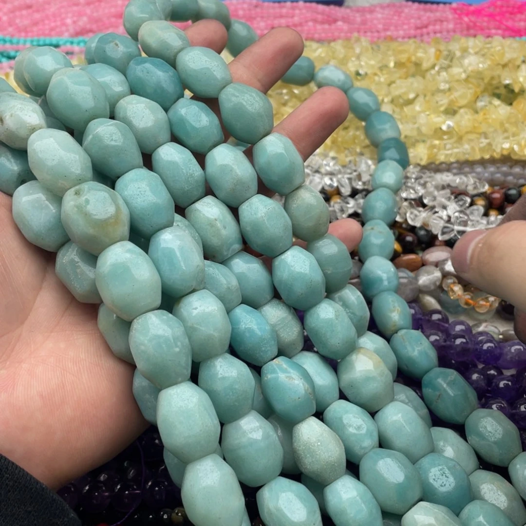 玛瑙/玉髓珠宝半成品未镶嵌一条装13*20mm天河切面鼓珠