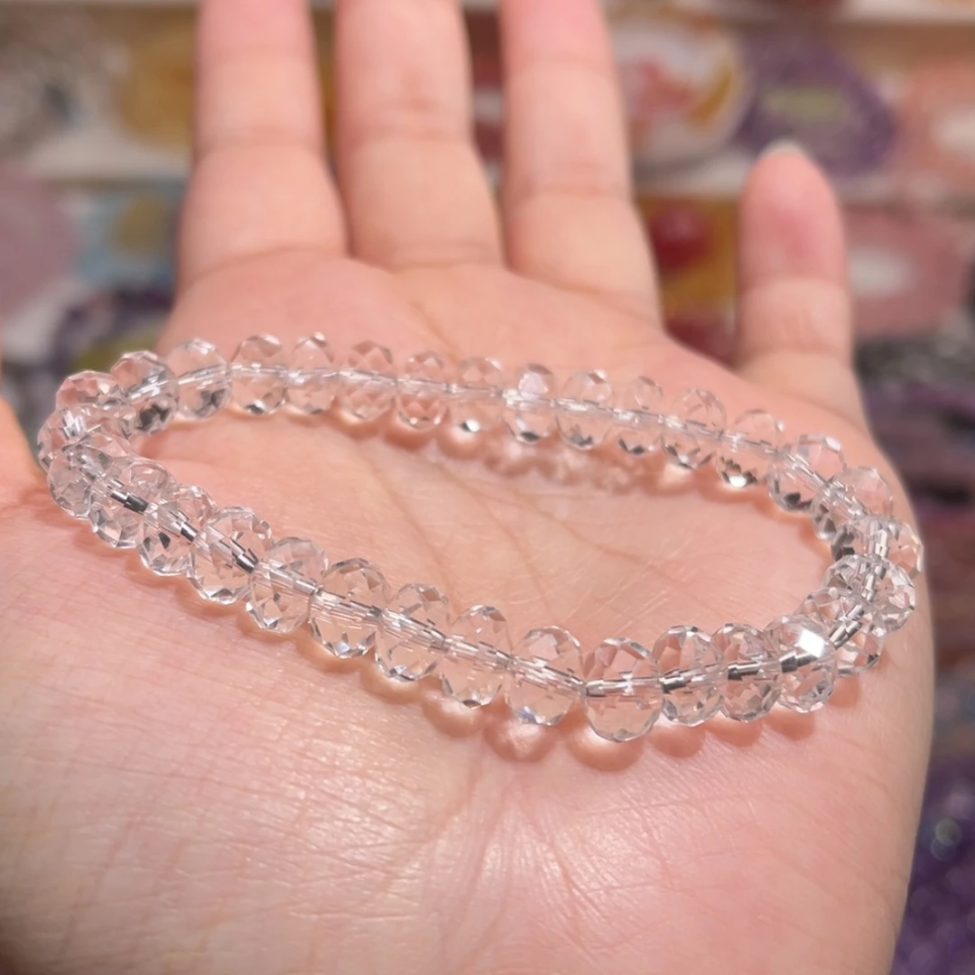 未镶嵌手链水晶7m白水晶算盘珠手串