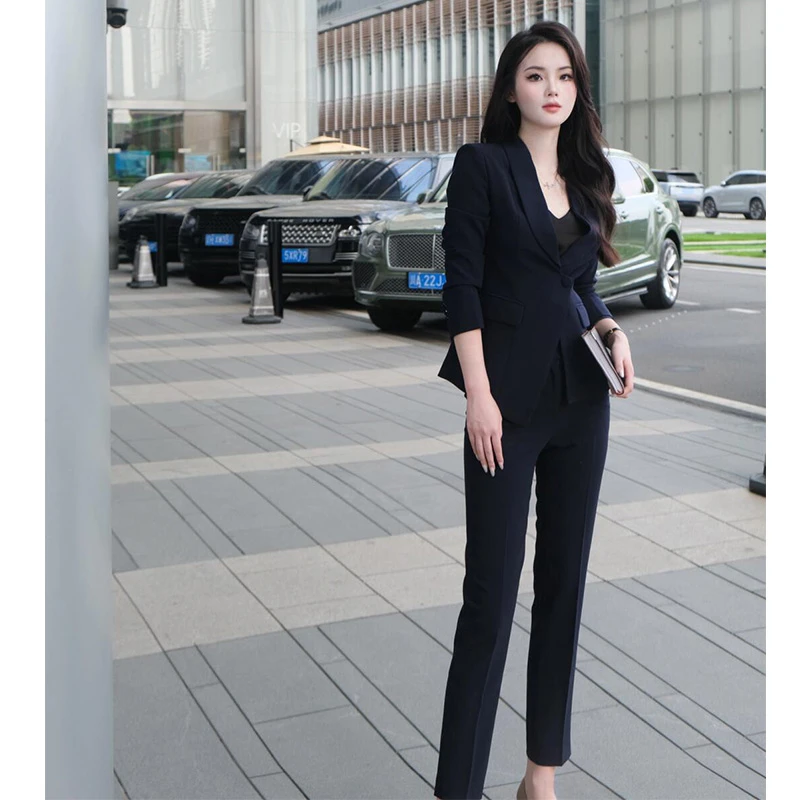 气质西装套装高级感轻职风西服职业装显瘦女士面试工作服两件套