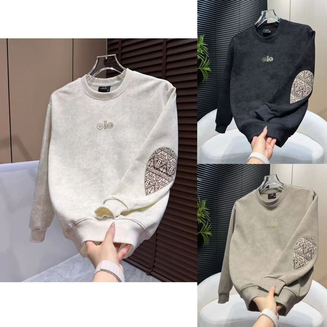 字母刺绣韩版卫衣男士2025秋季潮流新款时尚圆领扎染长袖D7963