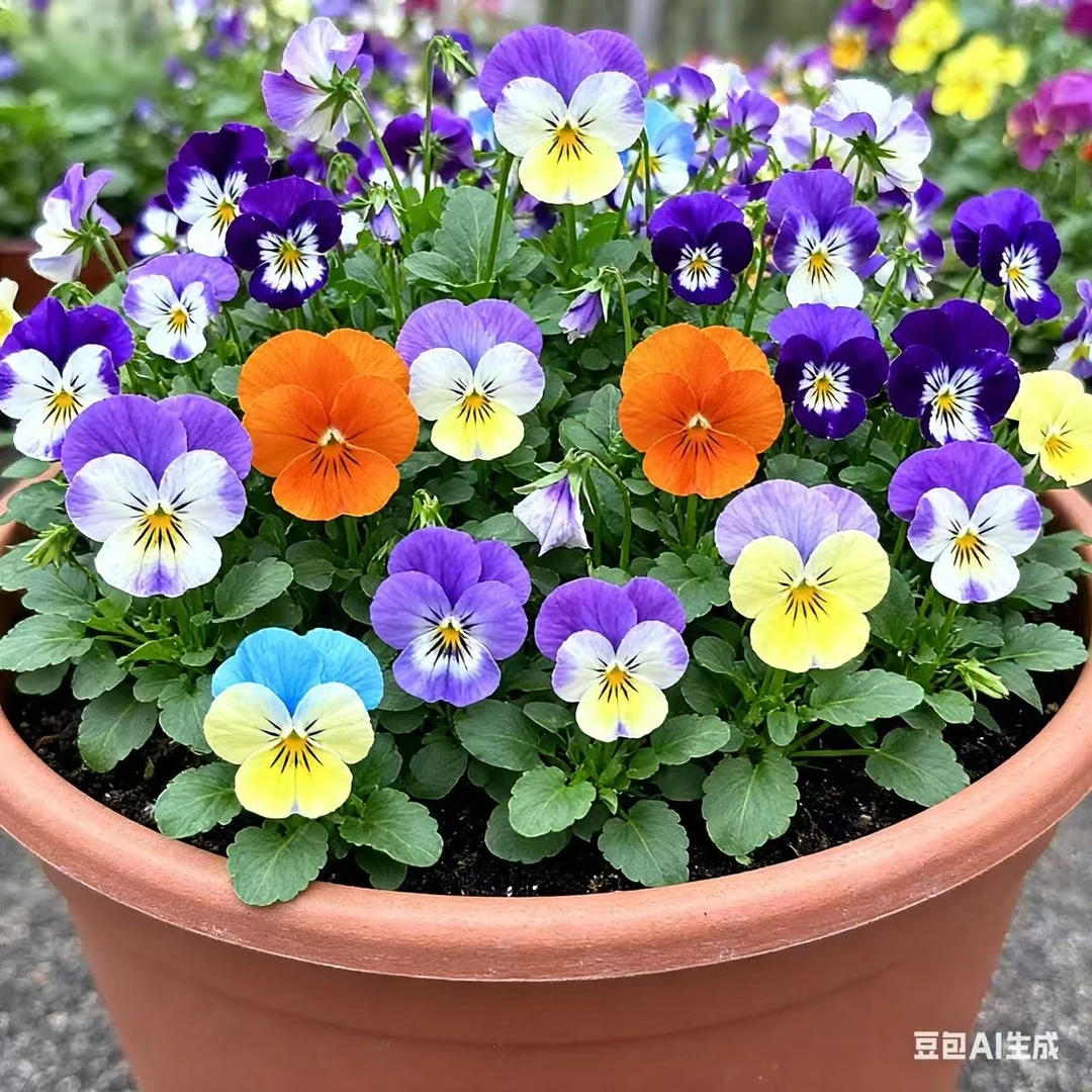 角堇三色堇耐寒耐冻开花机器四季开花花卉植物阳台庭院盆栽