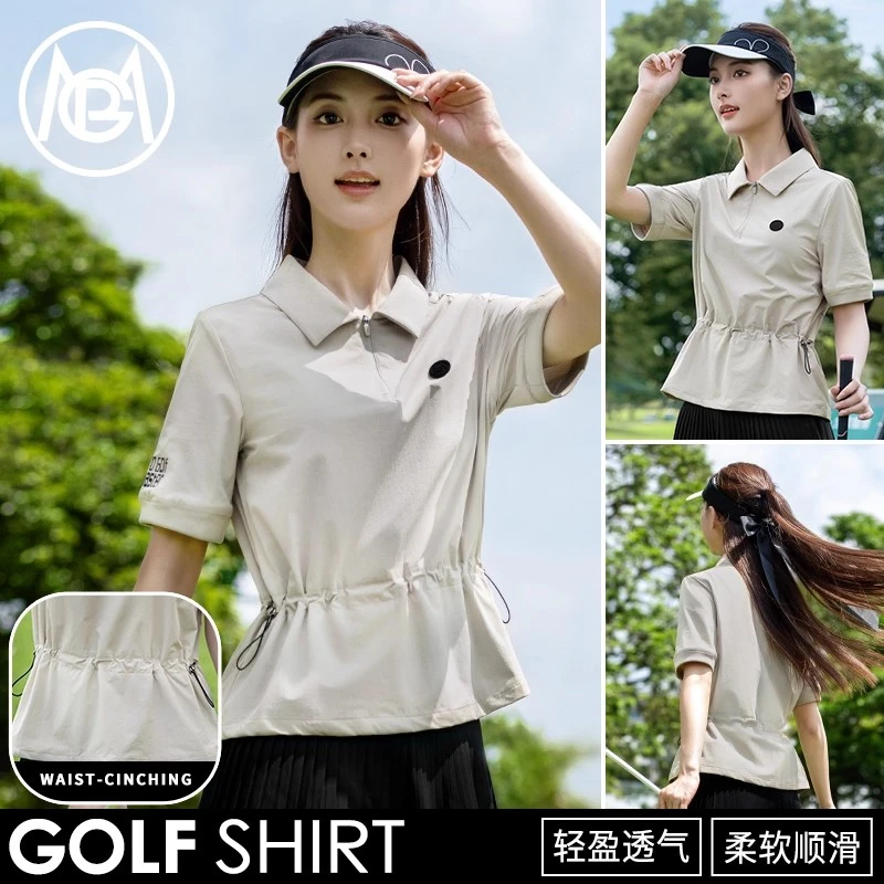 PGM 2025高尔夫女装秋冬新款服装女短袖polo网球上衣运动衣服套装