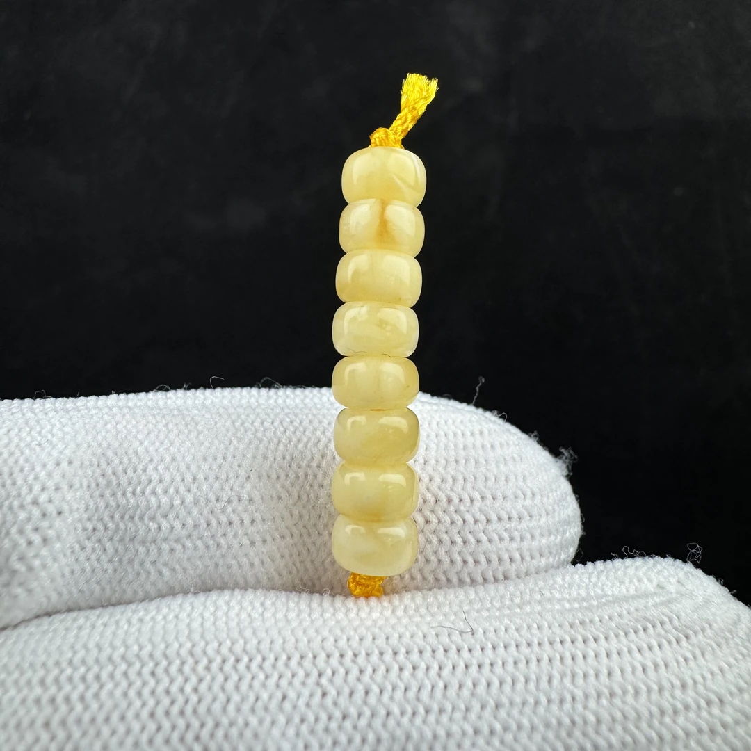 D1382天然蜜蜡 隔珠 6.3mm支持复检