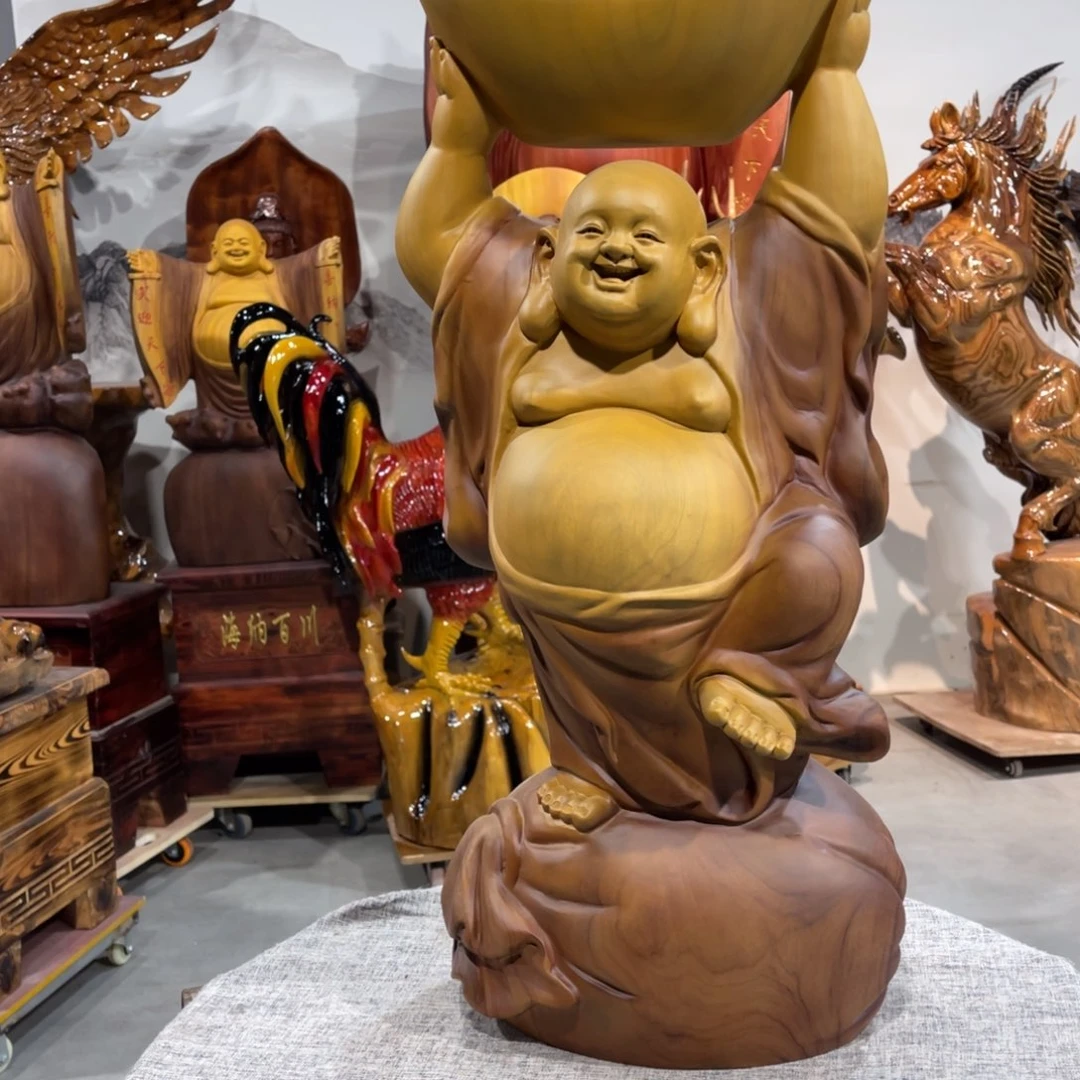 香樟木香樟木手工雕刻弥勒