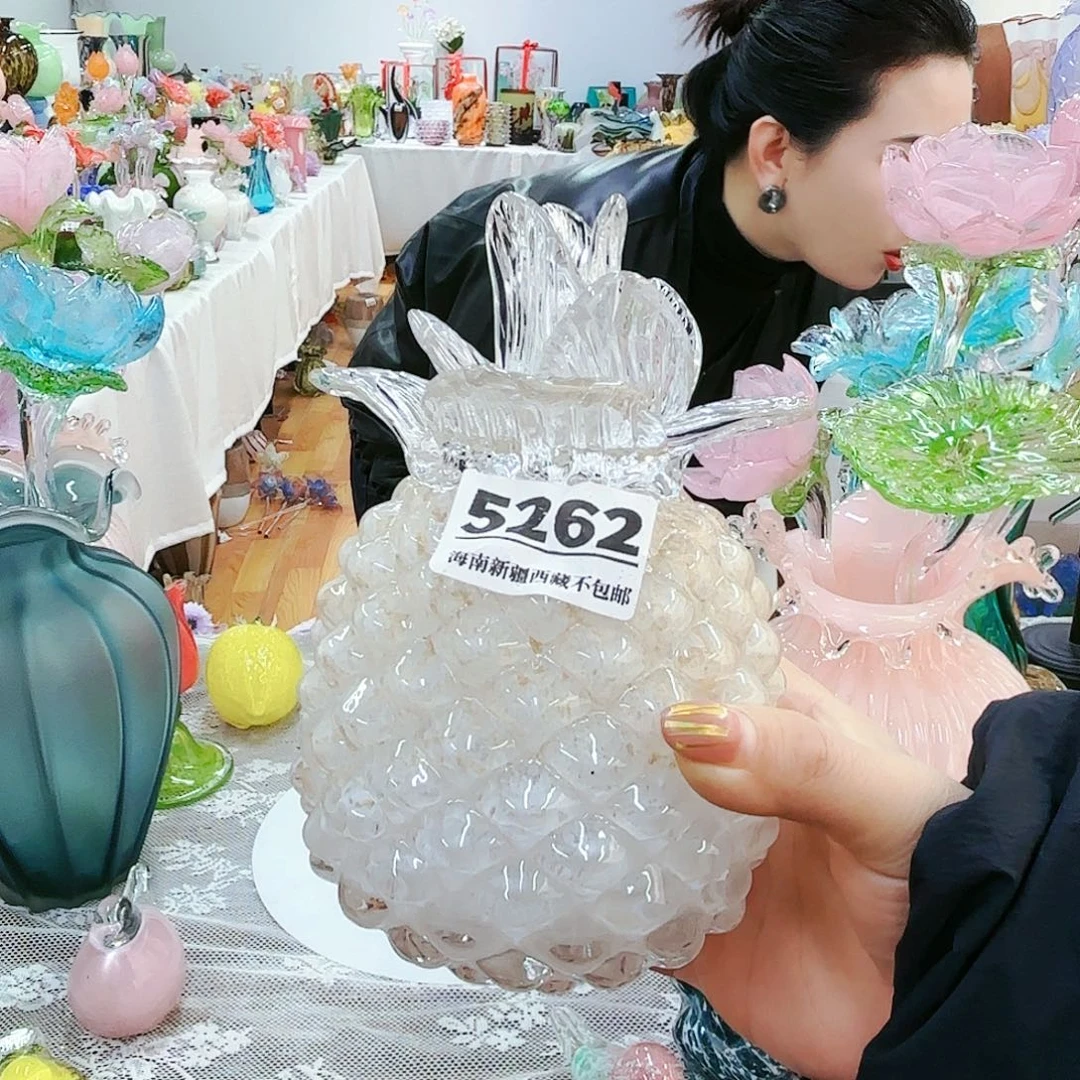 极***生金色菠萝1对安妮家花瓶花器摆件