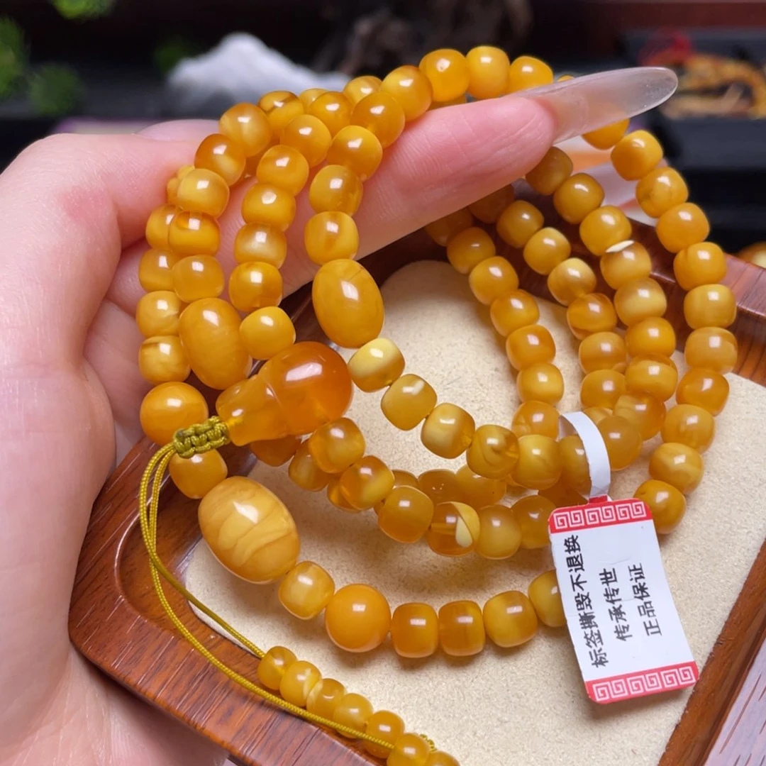 未镶嵌颈饰蜜蜡手串