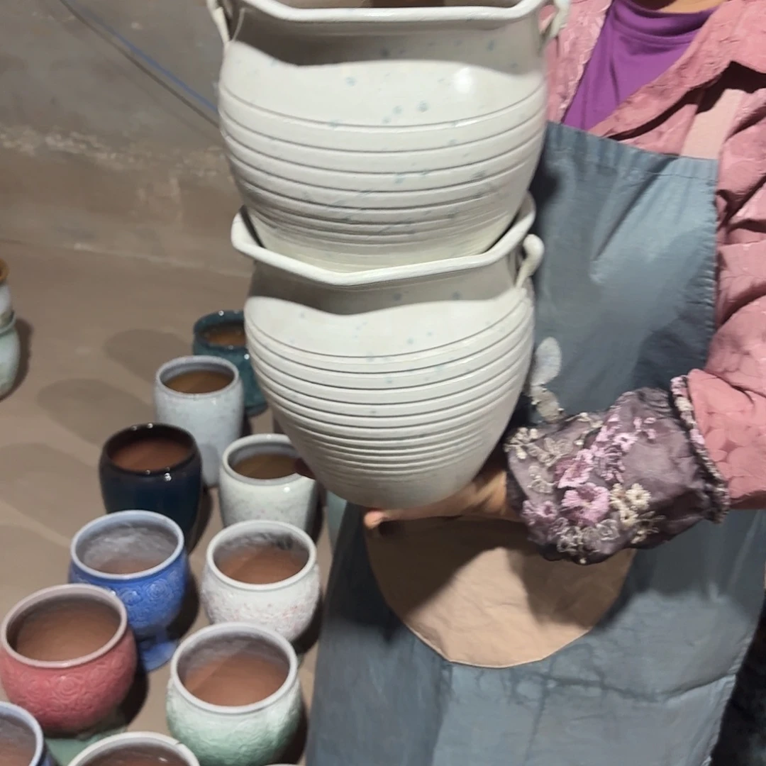 紫砂花盆口20高20