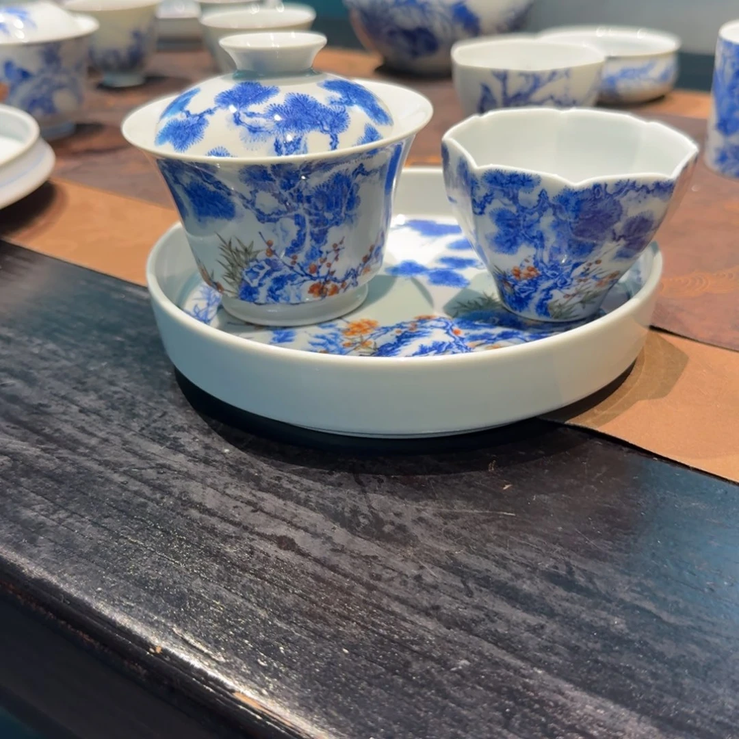 泽***斯蔚语青花松竹梅三件套