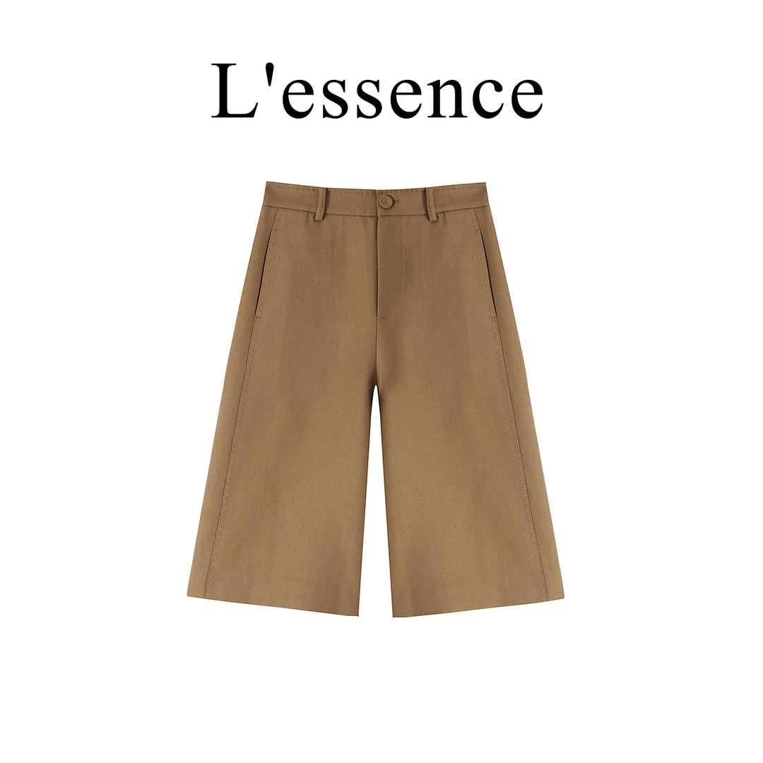 【L'essence】简约百搭纯色羊毛五分裤-YGSC08