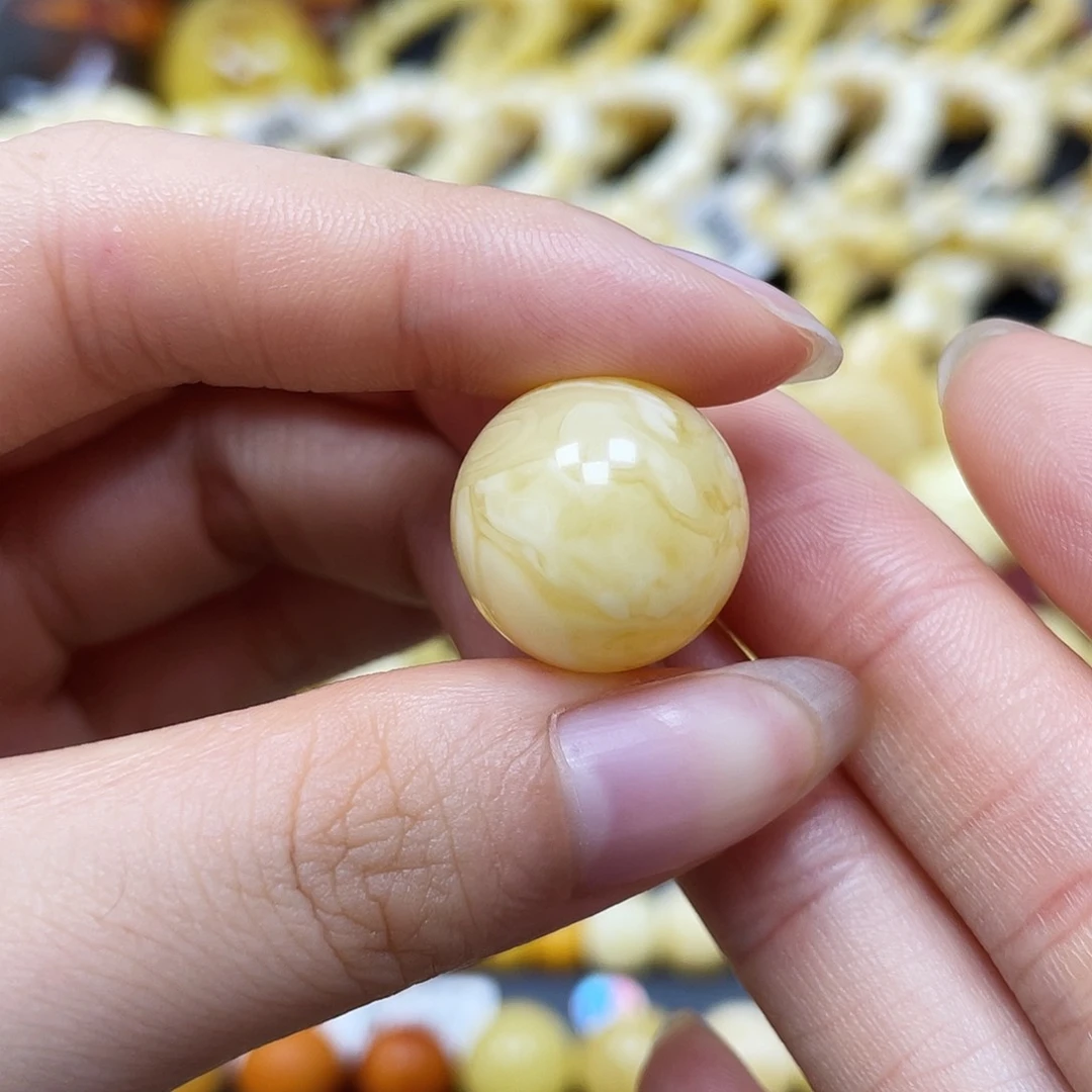 未镶嵌蜜蜡裸石圆珠17.1mm