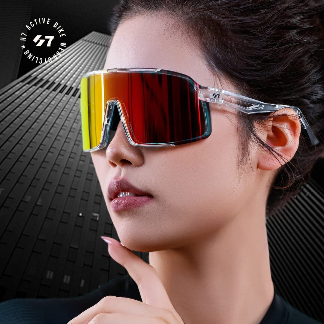 「25款新品-变色骑行眼镜」女款男款偏光骑车户外运动护目防风沙