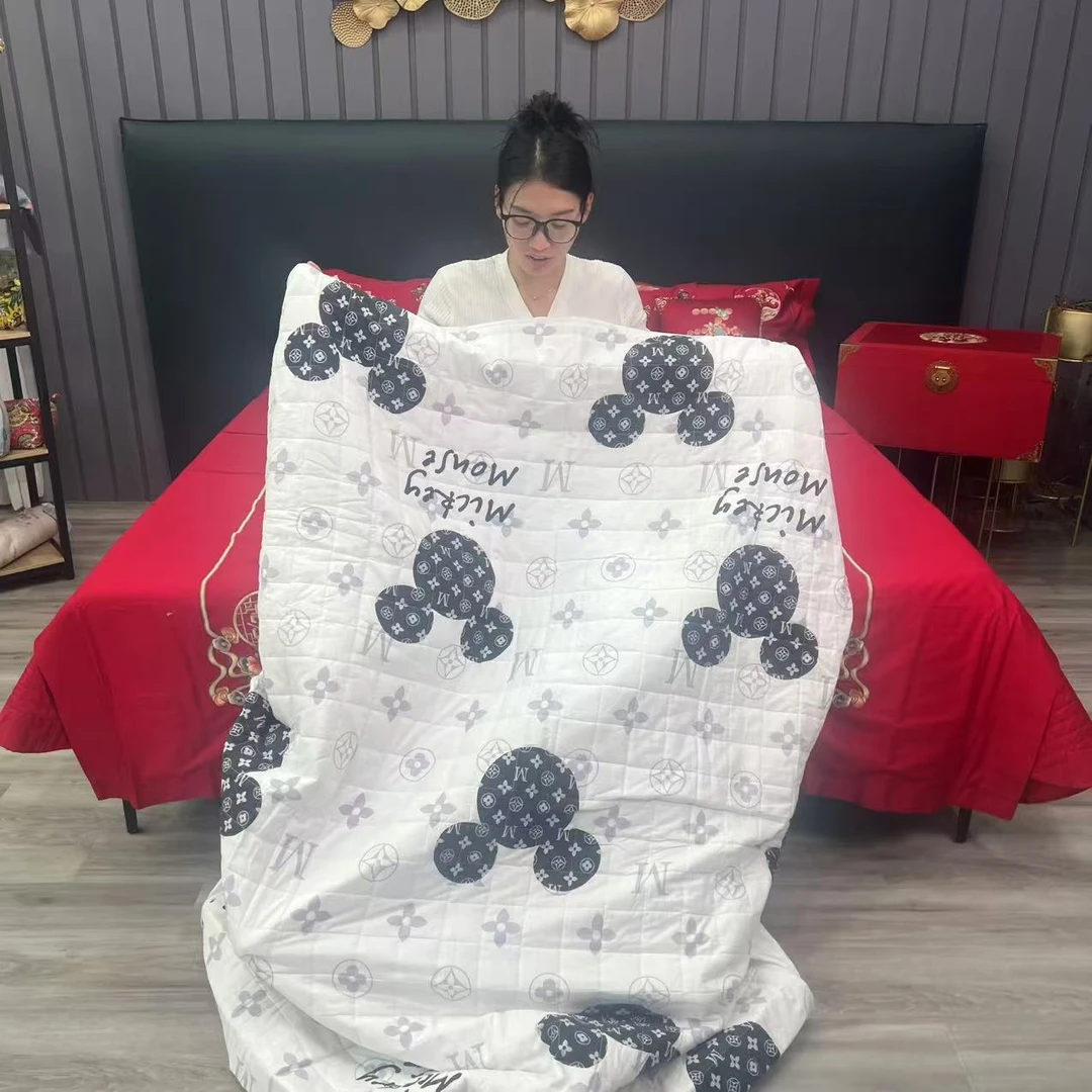 MJN 床笠款卡通夹棉床盖 席梦思保护套 E-001 米奇蓝