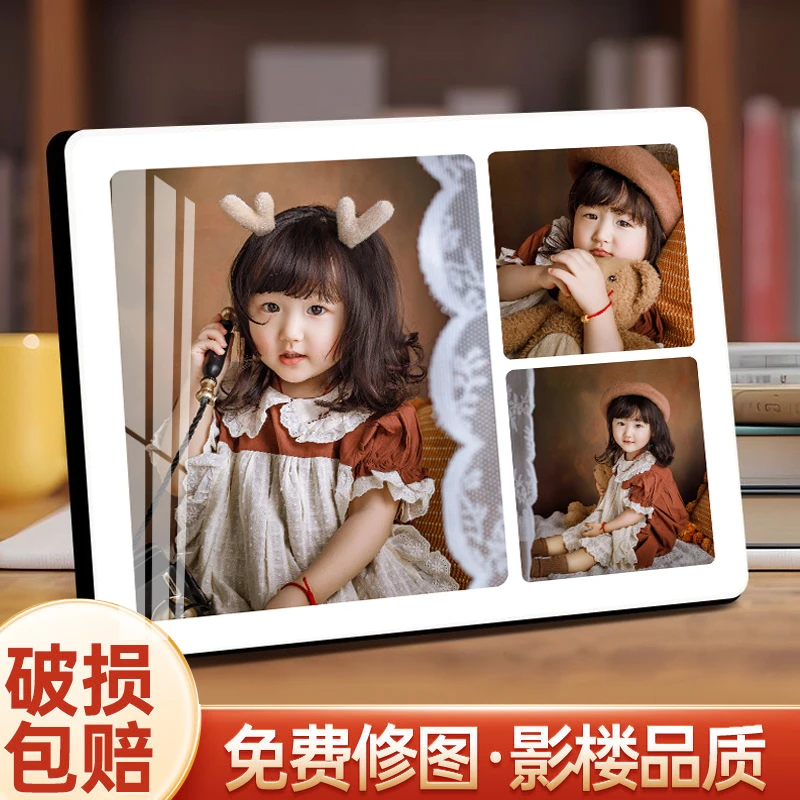 三宫格多孔照片摆台定制亲子照婚纱照全家福创意相框